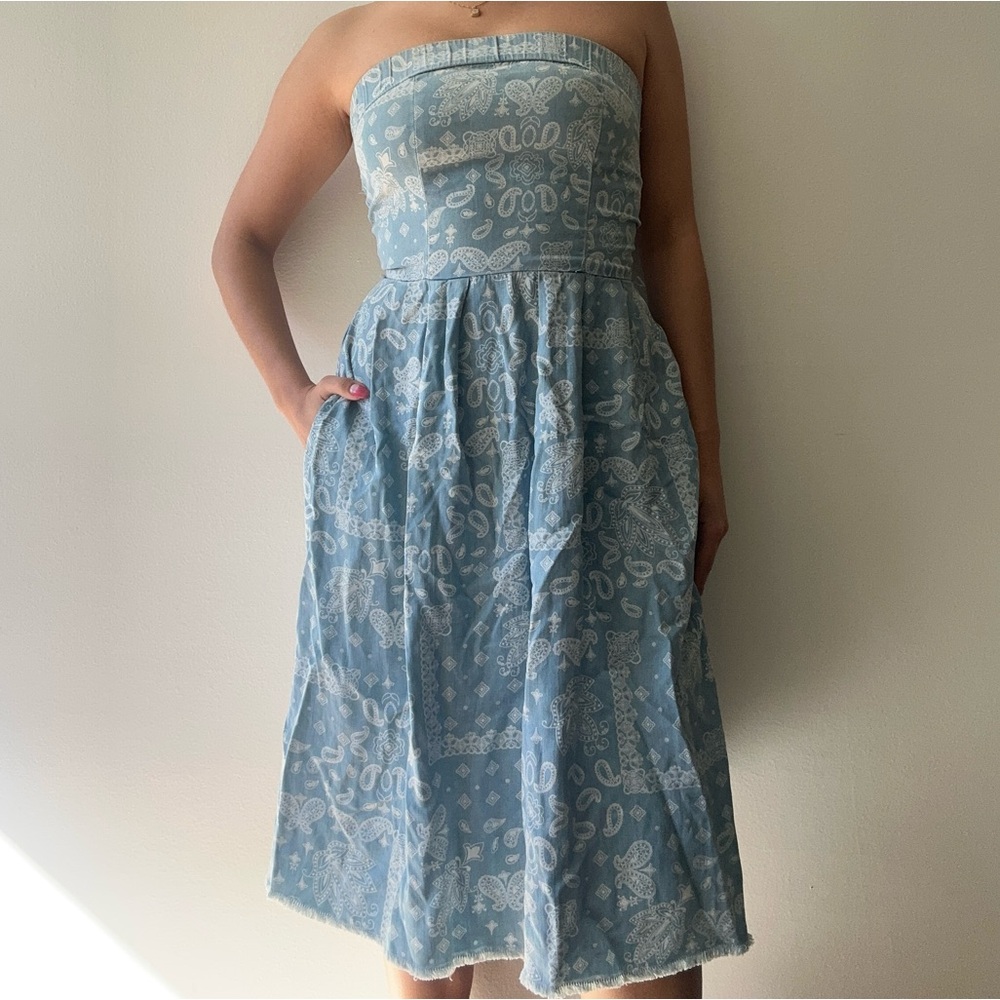 Strapless midi dress